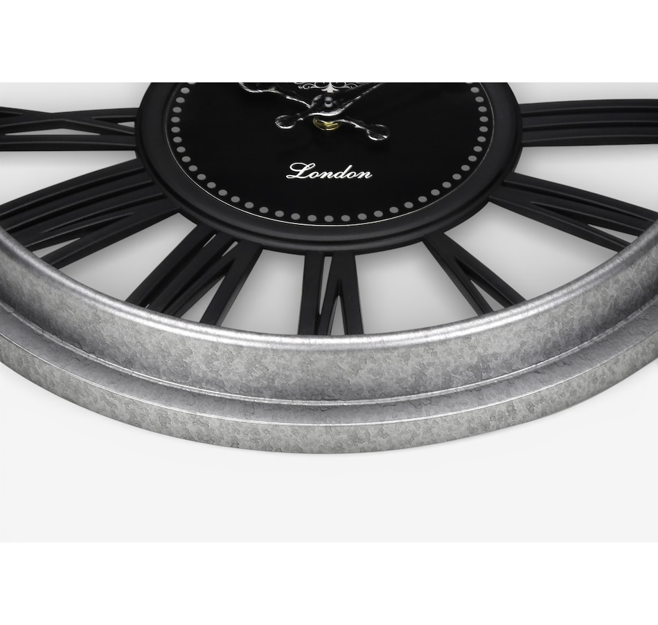 Image 738266_ALTMORE1.jpg, Product 738-266 / Price $29.99, Monarch Specialities Wall Clock (16" diameter, black/silver) from Monarch Specialties on TSC.ca's Home & Garden department