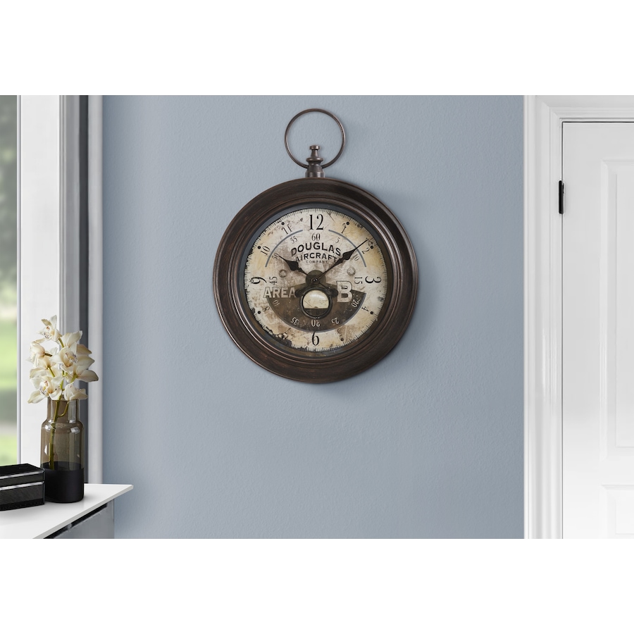 Image 738268_ALTMORE2.jpg, Product 738-268 / Price $44.99, Monarch Specialities Wall Clock (18" diameter, antique brown) from Monarch Specialties on TSC.ca's Home & Garden department