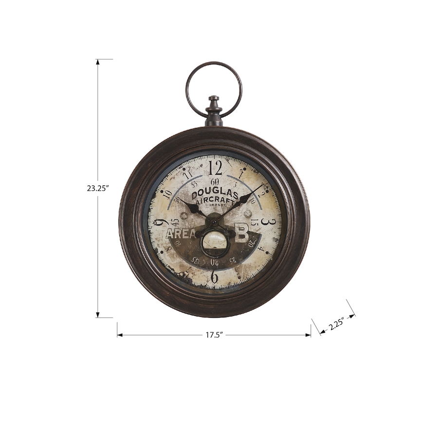 Image 738268_ALTMORE3.jpg, Product 738-268 / Price $44.99, Monarch Specialities Wall Clock (18" diameter, antique brown) from Monarch Specialties on TSC.ca's Home & Garden department