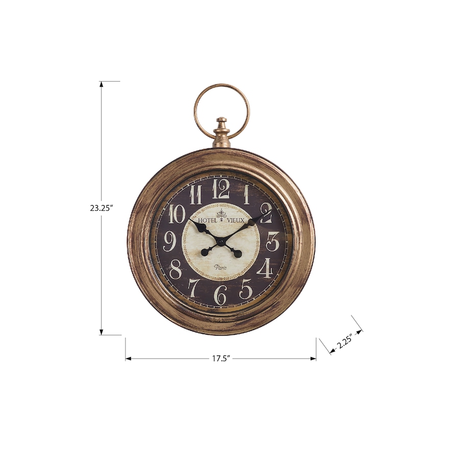 Image 738270_ALTMORE3.jpg, Product 738-270 / Price $44.99, Monarch Specialities Wall Clock (18" diameter, antique brown) from Monarch Specialties on TSC.ca's Home & Garden department