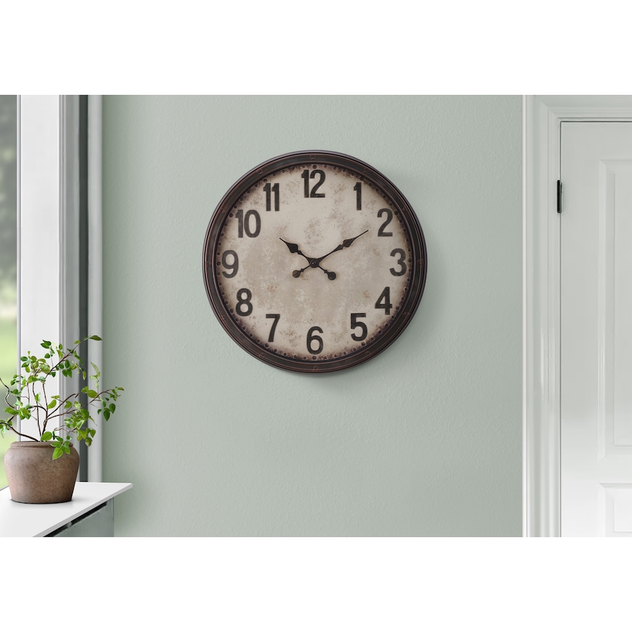 Image 738279_ALTMORE2.jpg, Product 738-279 / Price $39.99, Monarch Specialties Wall Clock (20" diameter, antique brown with parchment style background) from Monarch Specialties on TSC.ca's Home & Garden department