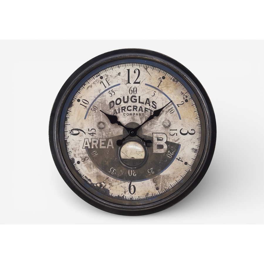 Image 738280.jpg, Product 738-280 / Price $39.99, Monarch Specialties Wall Clock (20" diameter, antique brown with aviator print) from Monarch Specialties on TSC.ca's Home & Garden department