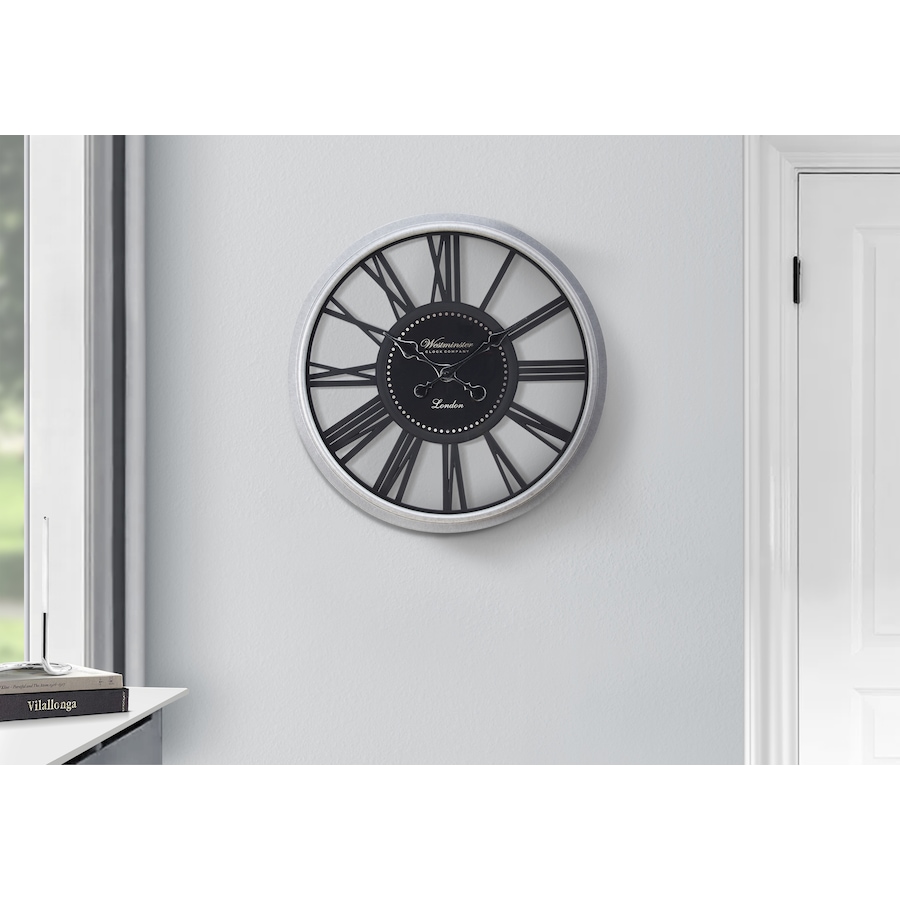 Image 738281_ALTMORE2.jpg, Product 738-281 / Price $39.99, Monarch Specialties Wall Clock (20" diameter, black/silver) from Monarch Specialties on TSC.ca's Home & Garden department