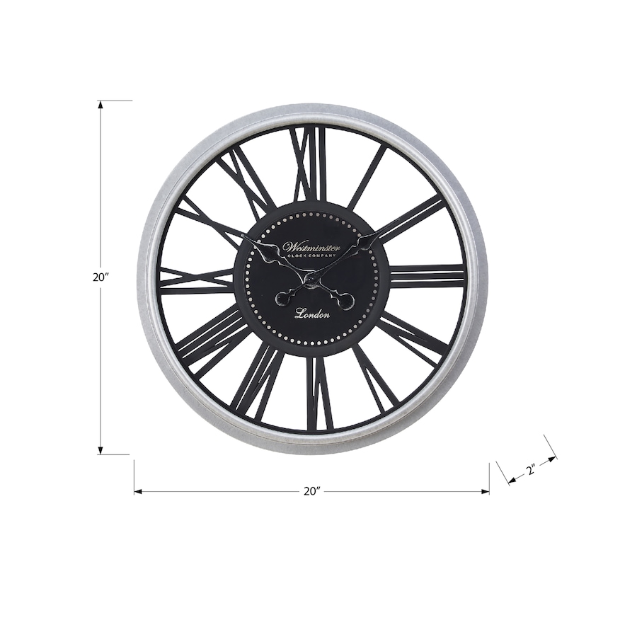 Image 738281_ALTMORE3.jpg, Product 738-281 / Price $39.99, Monarch Specialties Wall Clock (20" diameter, black/silver) from Monarch Specialties on TSC.ca's Home & Garden department