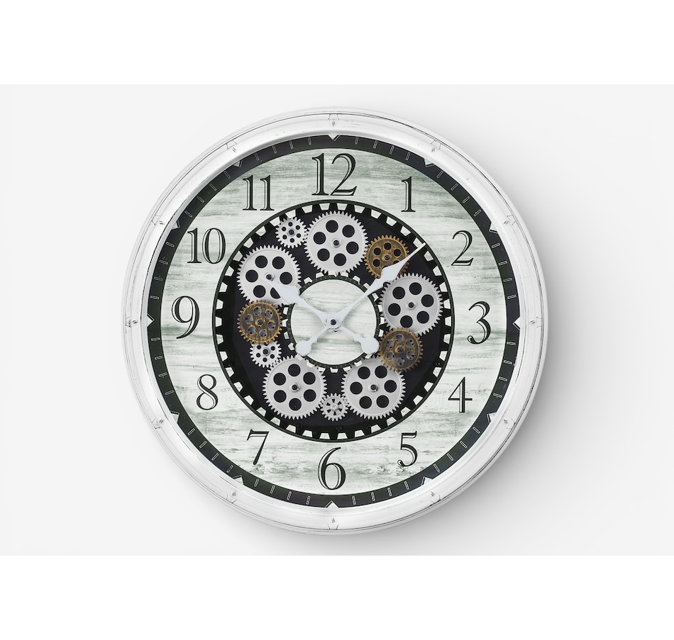 Image 738284.jpg, Product 738-284 / Price $74.99, Monarch Specialties Wall Clock (20" diameter, gear mechanism, antique white) from Monarch Specialties on TSC.ca's Home & Garden department