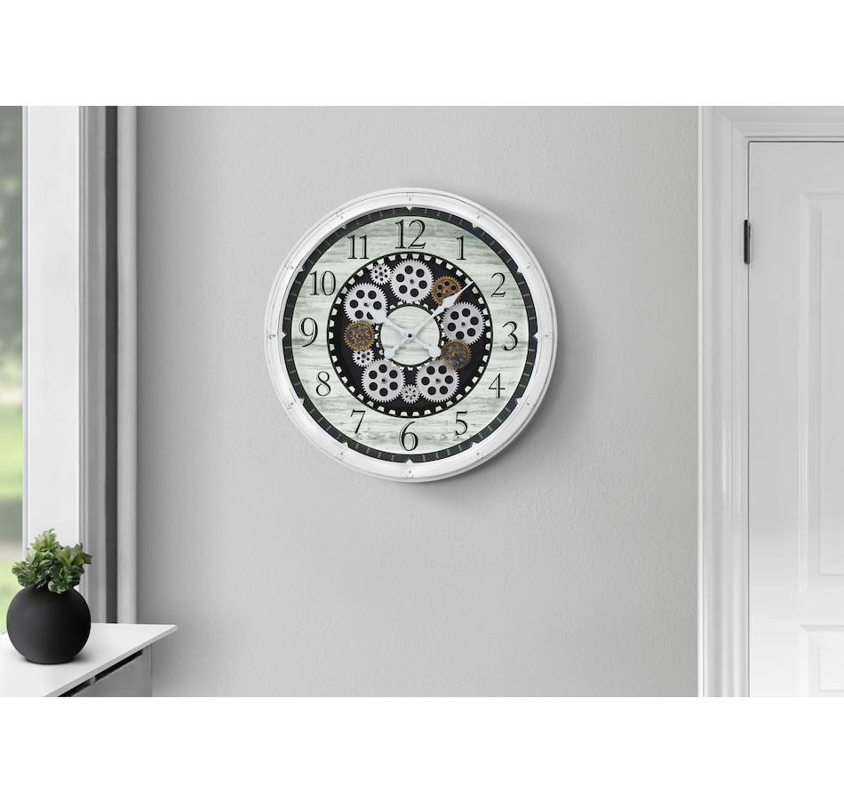 Image 738284_ALTMORE2.jpg, Product 738-284 / Price $74.99, Monarch Specialties Wall Clock (20" diameter, gear mechanism, antique white) from Monarch Specialties on TSC.ca's Home & Garden department