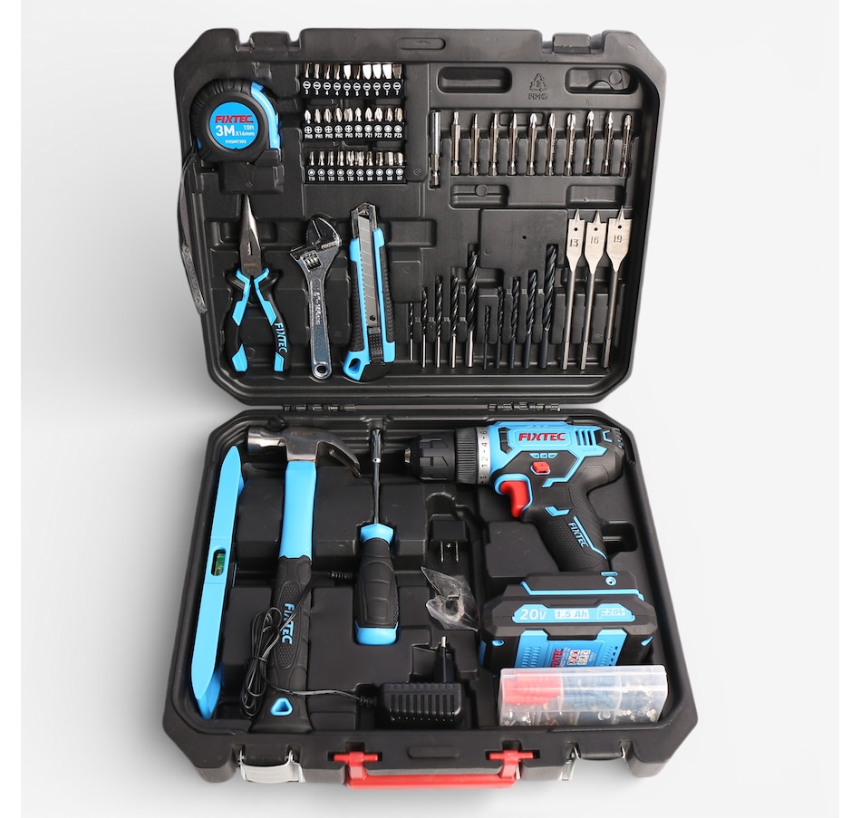 Image 738304.jpg, Product 738-304 / Price $199.99, Fixtec 20V Cordless Drill Kit with Battery, Charger and Accessories (221 pieces) from Fixtec on TSC.ca's Home & Garden department