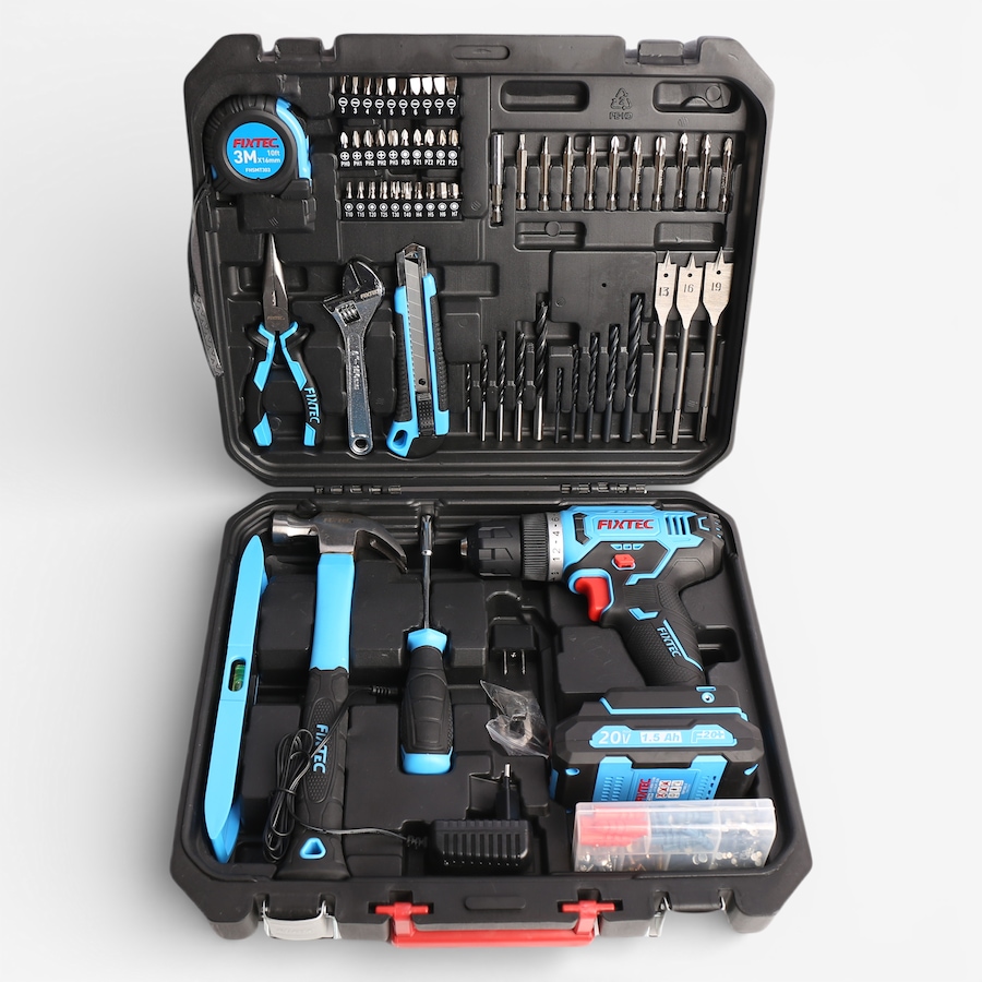 Image 738304.jpg, Product 738-304 / Price $89.99, Fixtec 20V Cordless Drill Kit with Battery, Charger and Accessories (221 pieces) from Fixtec on TSC.ca's Home & Garden department