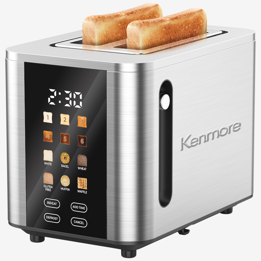 Image 738339.jpg, Product 738-339 / Price $69.99, Kenmore 900W Stainless Steel 2-Slice Toaster with Colour Touchscreen and Extra-Wide Slots from Kenmore on TSC.ca's Kitchen department