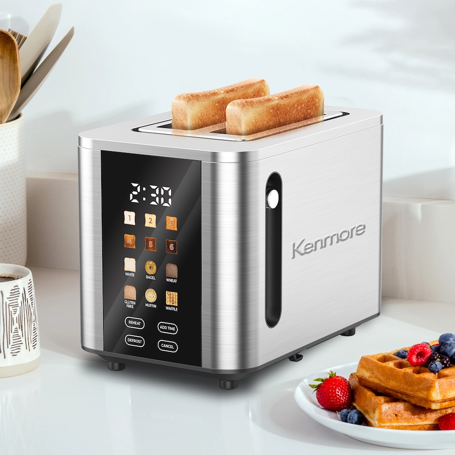 Image 738339_ALTMORE2.jpg, Product 738-339 / Price $69.99, Kenmore 900W Stainless Steel 2-Slice Toaster with Colour Touchscreen and Extra-Wide Slots from Kenmore on TSC.ca's Kitchen department