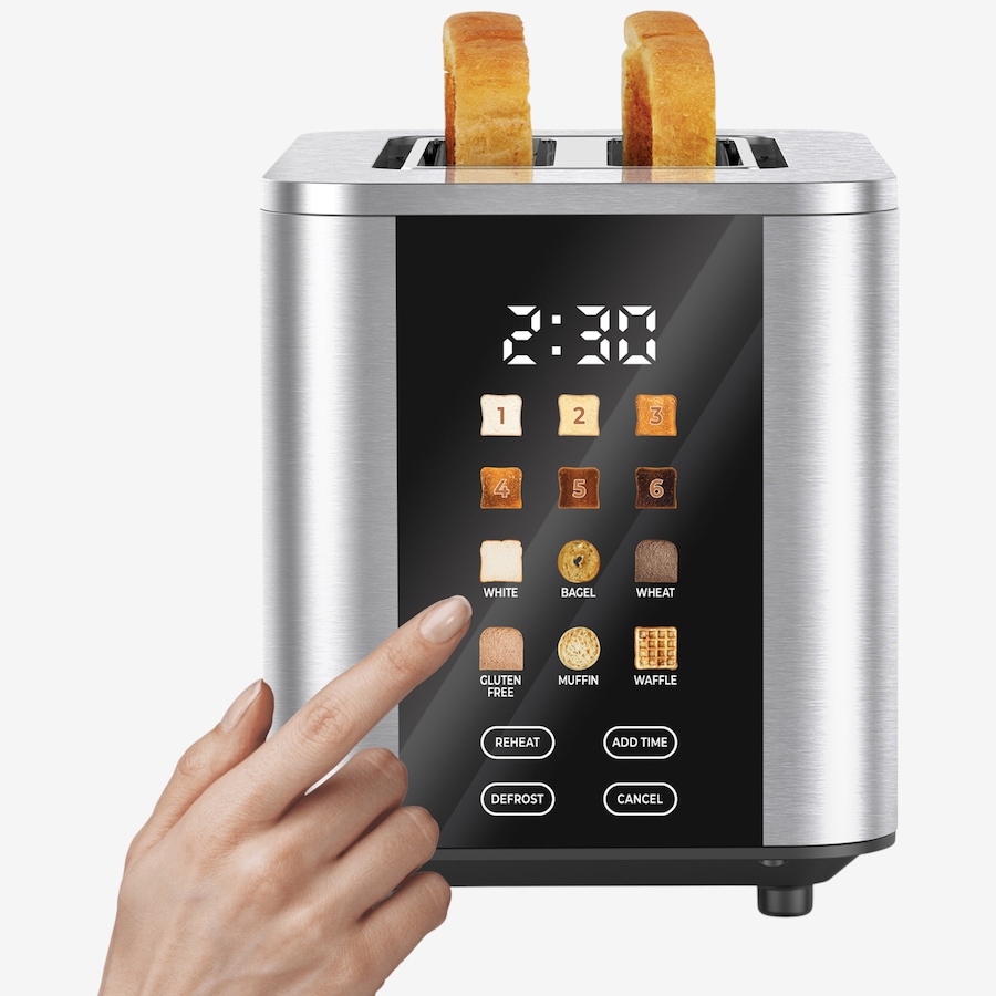 Image 738339_ALTMORE3.jpg, Product 738-339 / Price $69.99, Kenmore 900W Stainless Steel 2-Slice Toaster with Colour Touchscreen and Extra-Wide Slots from Kenmore on TSC.ca's Kitchen department
