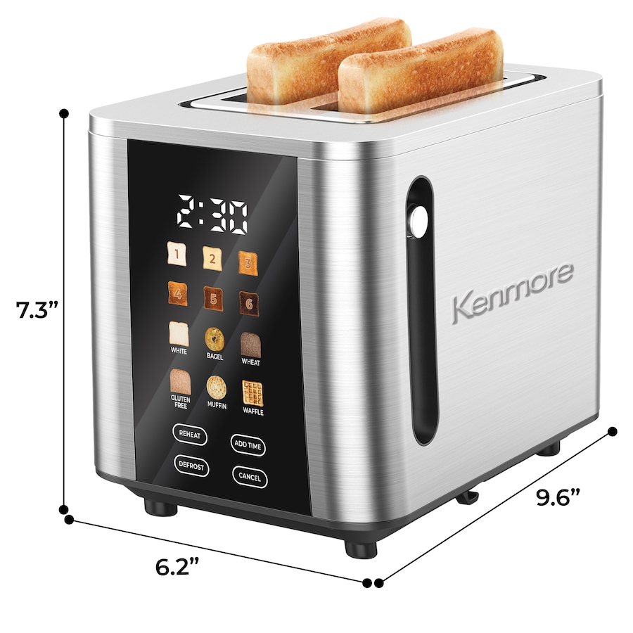 Image 738339_ALTMORE7.jpg, Product 738-339 / Price $69.99, Kenmore 900W Stainless Steel 2-Slice Toaster with Colour Touchscreen and Extra-Wide Slots from Kenmore on TSC.ca's Kitchen department