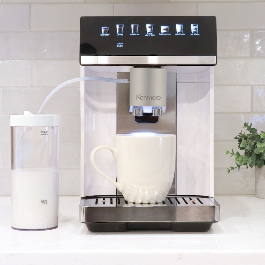 Image 738342_ALTMORE7.jpg, Product 738-342 / Price $899.99, Kenmore Black Super Automatic Espresso Coffee Machine with Dual Cream System and Grinder from Kenmore on TSC.ca's Kitchen department