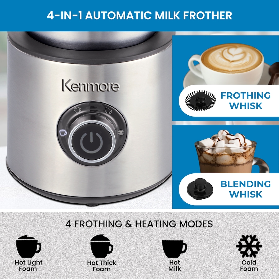 Image 738344_ALTMORE1.jpg, Product 738-344 / Price $62.99, Kenmore 500 ml Stainless-Steel Automatic Milk Frother and Steamer from Kenmore on TSC.ca's Kitchen department