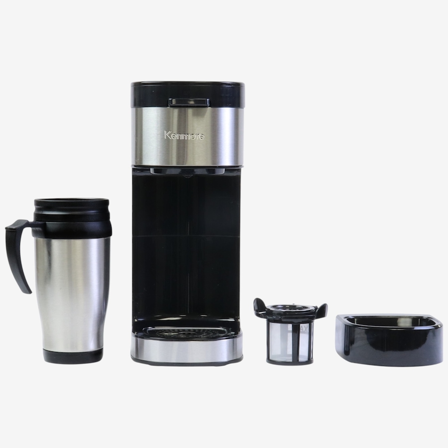 Image 738348_BLK.jpg, Product 738-348 / Price $79.99, Kenmore Single-Serve Coffee Maker with Stainless-Steel Travel Mug from Kenmore on TSC.ca's Kitchen department