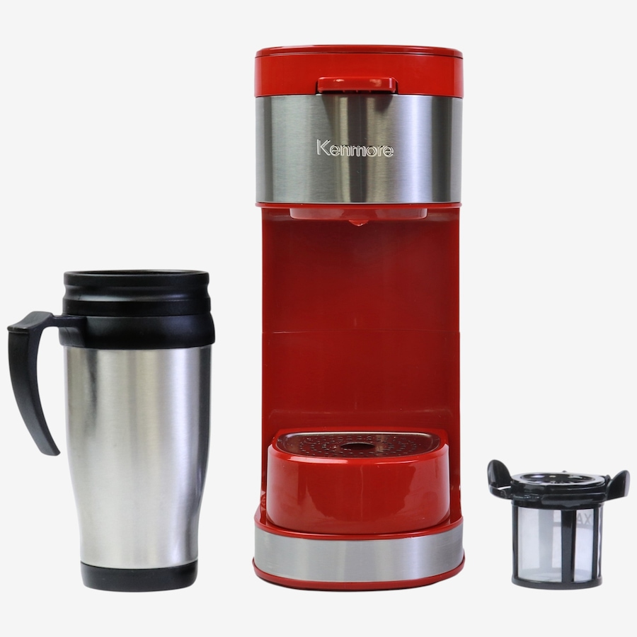 Image 738348_RED.jpg, Product 738-348 / Price $79.99, Kenmore Single-Serve Coffee Maker with Stainless-Steel Travel Mug from Kenmore on TSC.ca's Kitchen department