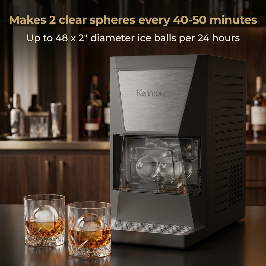 Image 738361_ALTMORE2.jpg, Product 738-361 / Price $399.99, Kenmore Clear Spherical Ice Maker (black) from Kenmore on TSC.ca's Kitchen department
