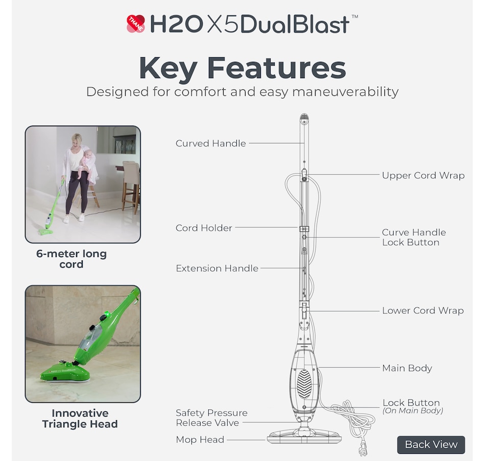 Image 738377_ALTMORE3.jpg, Product 738-377 / Price $214.99, H2O Mop X5 DualBlast Floor Steam Mop from H2O Cleaning on TSC.ca's Home & Garden department