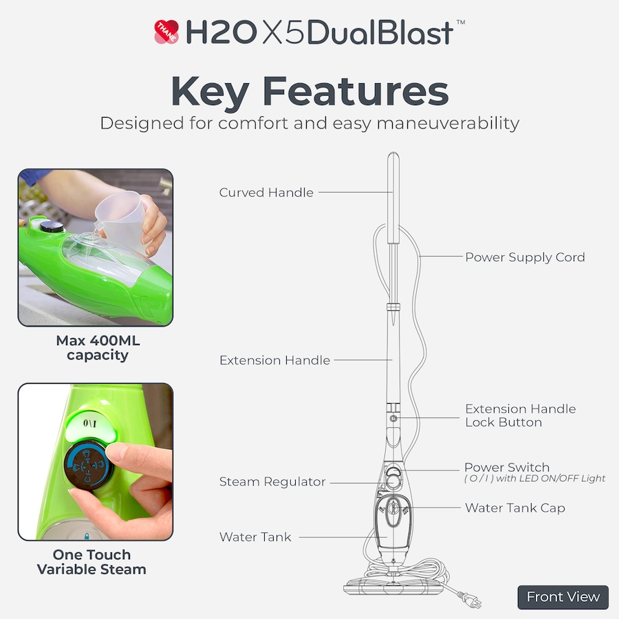 Image 738377_ALTMORE4.jpg, Product 738-377 / Price $214.99, H2O Mop X5 DualBlast Floor Steam Mop from H2O Cleaning on TSC.ca's Home & Garden department