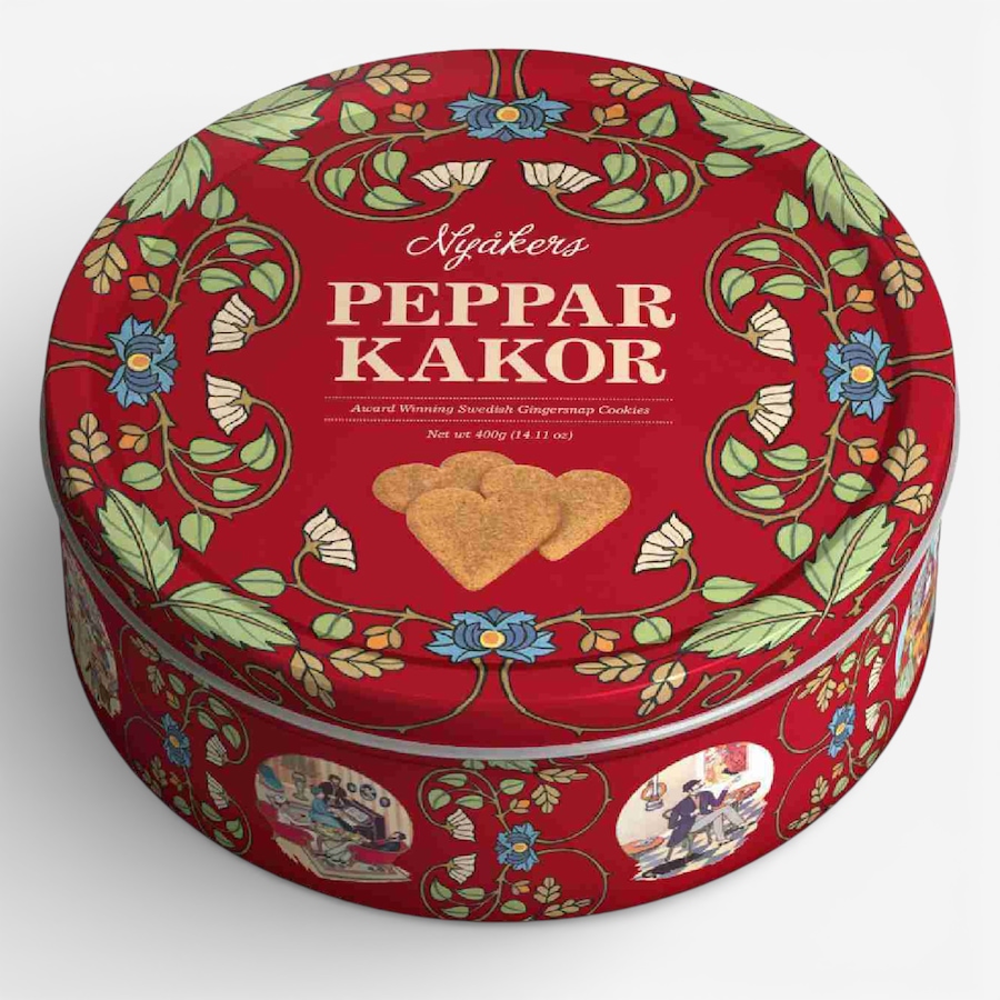 Image 738390.jpg, Product 738-390 / Price $29.99, Nyakers Swedish Gingerbread Hearts Cookies in Red Tin (400 g) from Dolce & Gourmando on TSC.ca's Kitchen department