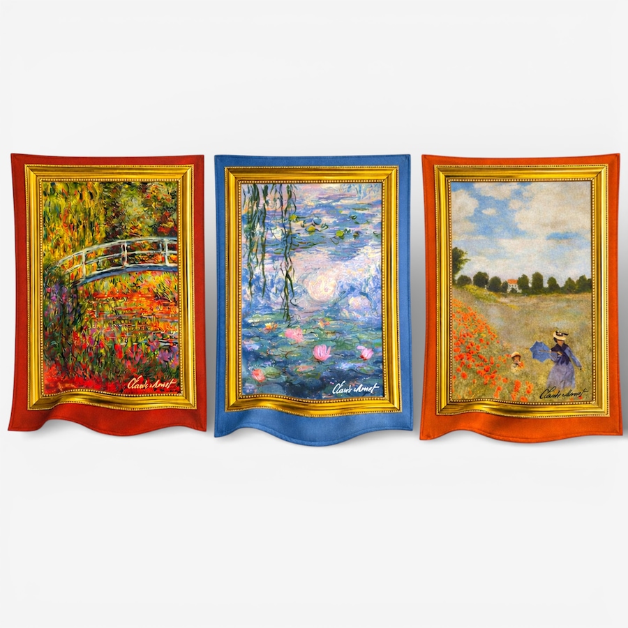 Image 738398.jpg, Product 738-398 / Price $76.50, Claude Monet's Famous Paintings on Tea Towels (assorted set of 3) from Dolce & Gourmando on TSC.ca's Kitchen department