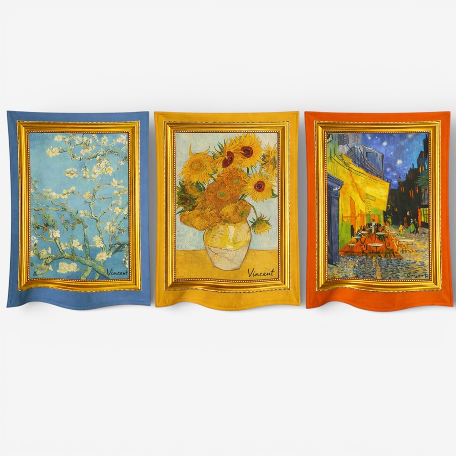 Image 738402.jpg, Product 738-402 / Price $76.50, Van Gogh's Famous Paintings on Tea Towels (assorted set of 3) from Dolce & Gourmando on TSC.ca's Kitchen department
