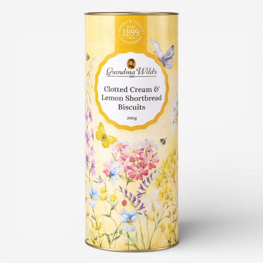 Image 738417.jpg, Product 738-417 / Price $18.95, Grandma Wild's Wildflower Meadow Clotted Cream and Lemon Shortbread Cookie Tube (200 g) from Dolce & Gourmando on TSC.ca's Kitchen department
