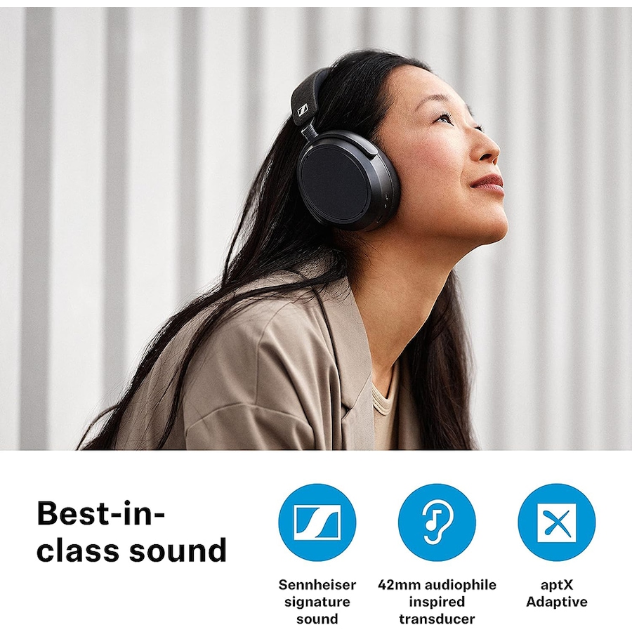 Image 738437_ALTMORE1.jpg, Product 738-437 / Price $499.95, Sennheiser Momentum 4 Wireless Headphones (Bluetooth, Adaptive Noise Cancellation, white) from Sennheiser on TSC.ca's Electronics department