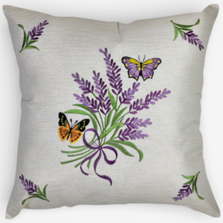 Image 738552.jpg, Product 738-552 / Price $28.99, Mera Linen Butterfly Lavender Gold Glitter Cushion 18" Square from Mera Linens on TSC.ca's Home & Garden department