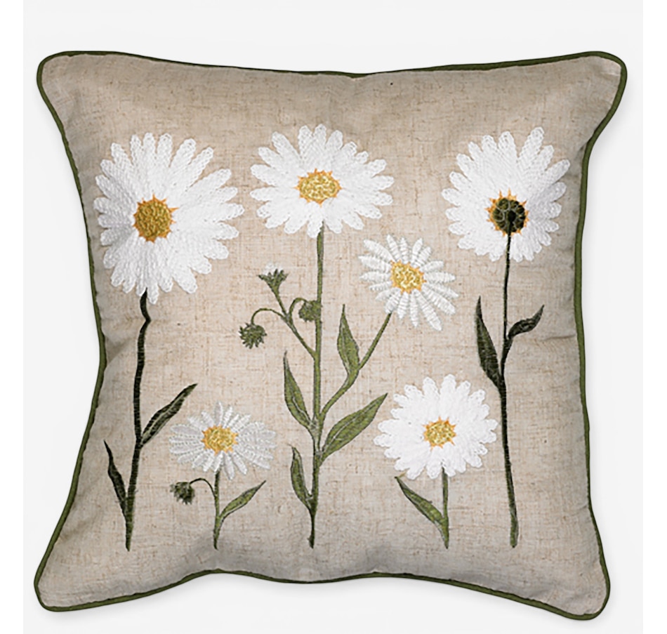 Image 738555.jpg, Product 738-555 / Price $29.99, Mera Linen Spring Daisy 18" Square Cushion from Mera Linens on TSC.ca's Home & Garden department