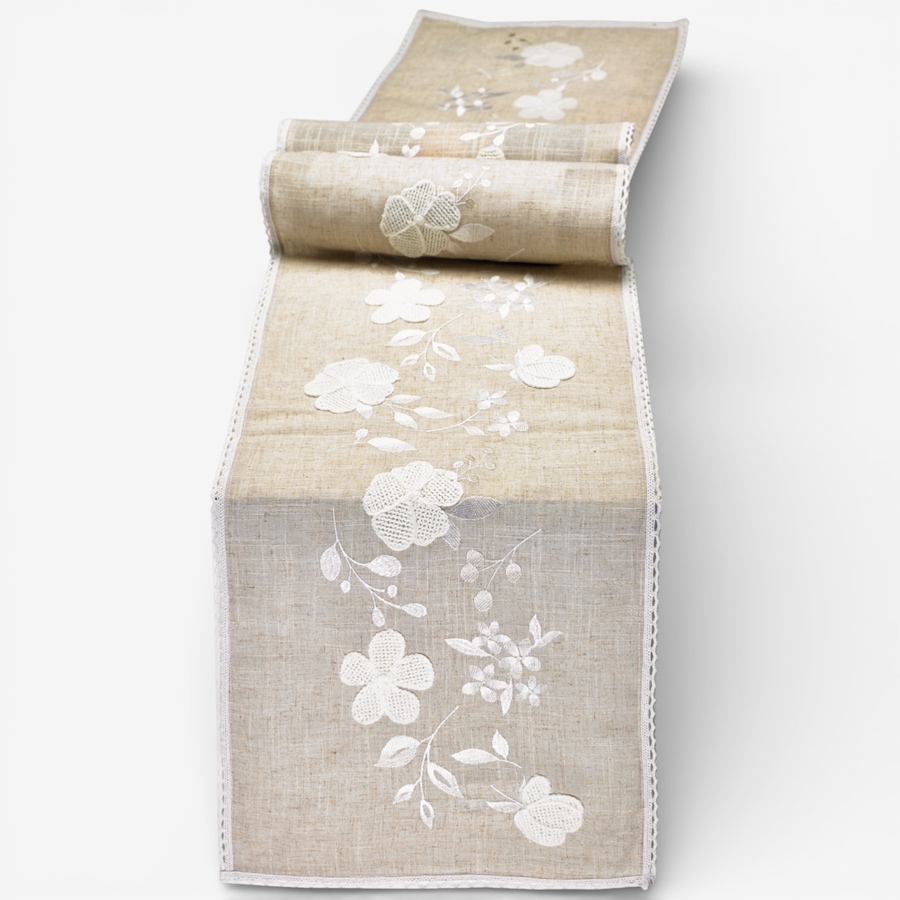Image 738556.jpg, Product 738-556 / Price $32.99, Mera Linen Delicate Petal Lace Wable Runner (14" x 72") from Mera Linens on TSC.ca's Kitchen department