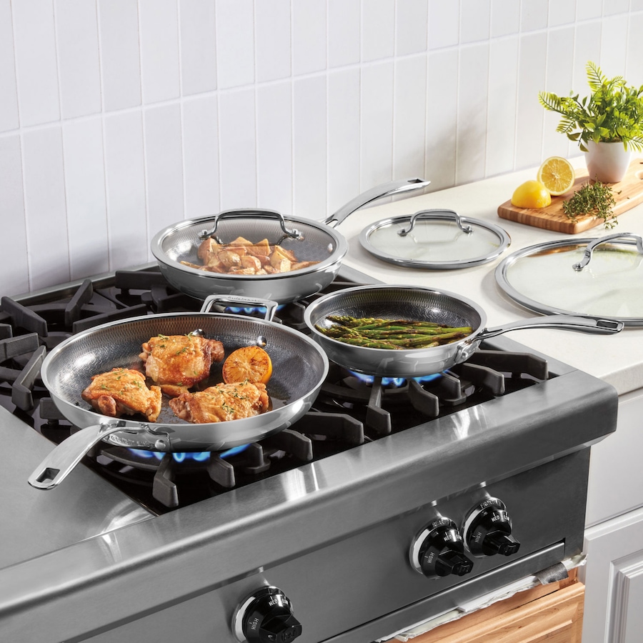 Image 738659_ALTMORE3.jpg, Product 738-659 / Price $279.99, Cuisinart FusionPlusNS Stainless Steel Skillet Set with Covers from Cuisinart on TSC.ca's Kitchen department