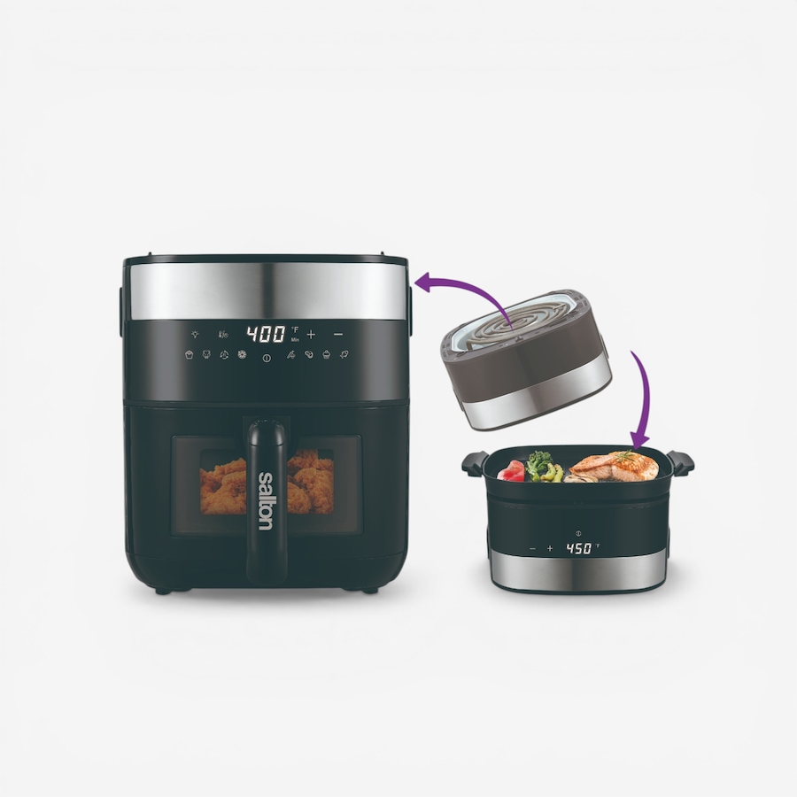 Image 738704_ALTMORE9.jpg, Product 738-704 / Price $199.99, Salton Flip and Cook 3-in-1 Air Fryer, Grill and Dehydrator from Salton on TSC.ca's Kitchen department