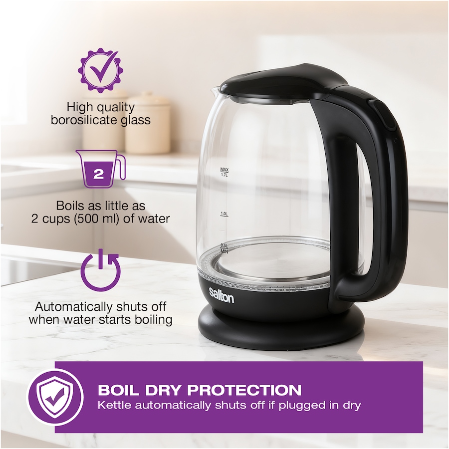 Image 738741_ALTMORE8.jpg, Product 738-741 / Price $34.99, Salton Glass Kettle from Salton on TSC.ca's Kitchen department