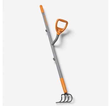 Sun Joe ErgieShovel 4-Tine Cultivator with 54" Steel Shaft and One-Piece Forged Steel Head