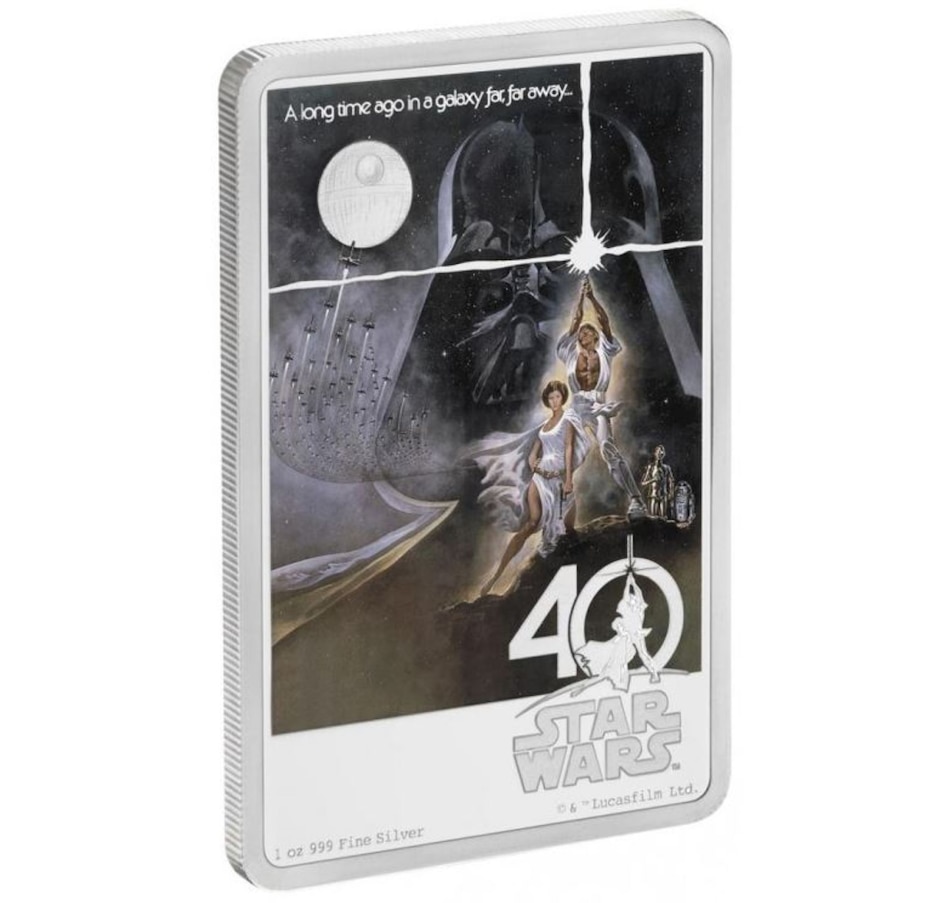 Image 738877_ALTMORE2.jpg, Product 738-877 / Price $229.95, 2017 $2 Star Wars 40th Anniversary Fine Rectangular Silver Coin from Canadian Coin & Currency on TSC.ca's Coins department