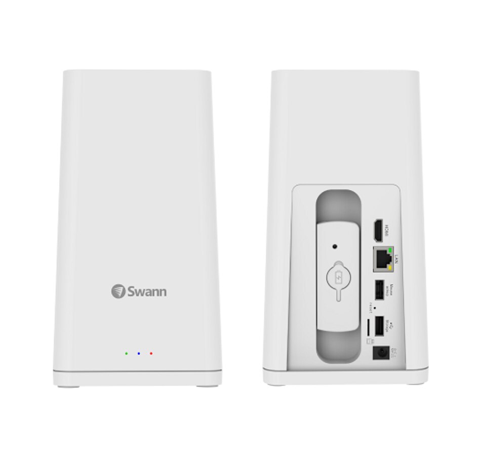 Image 738919_ALTMORE1.jpg, Product 738-919 / Price $949.99, Swann AllSecure650 Wi-Fi NVR PowerHub 2K Wireless Security Kit with 4 Wire-Free Cameras (white) from Swann on TSC.ca's Electronics department