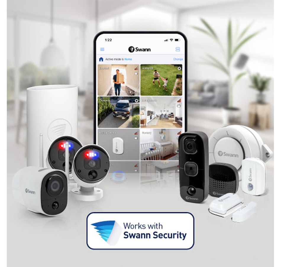 Image 738923_ALTMORE6.jpg, Product 738-923 / Price $699.99, Swann Master 4K Ultra HD 8-channel 2TB Hard Drive NVR Security System with Four 4K Dome Cameras (NHD-876MSD, white) from Swann on TSC.ca's Electronics department