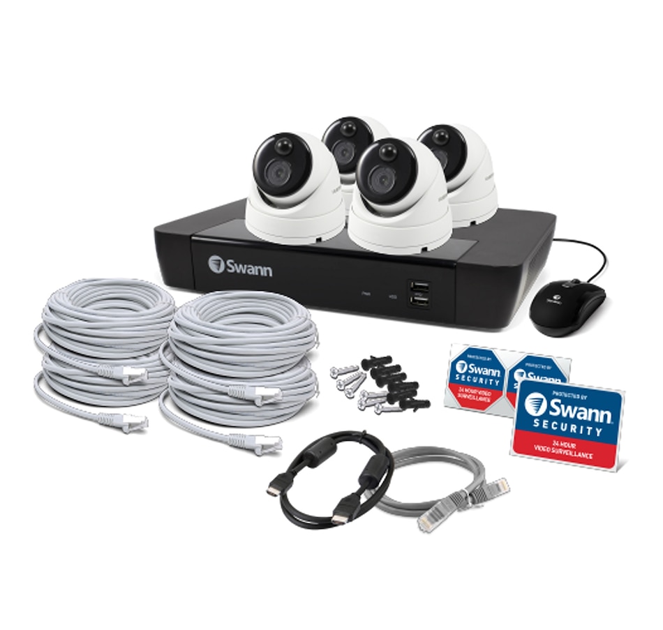 Image 738923_ALTMORE7.jpg, Product 738-923 / Price $699.99, Swann Master 4K Ultra HD 8-channel 2TB Hard Drive NVR Security System with Four 4K Dome Cameras (NHD-876MSD, white) from Swann on TSC.ca's Electronics department