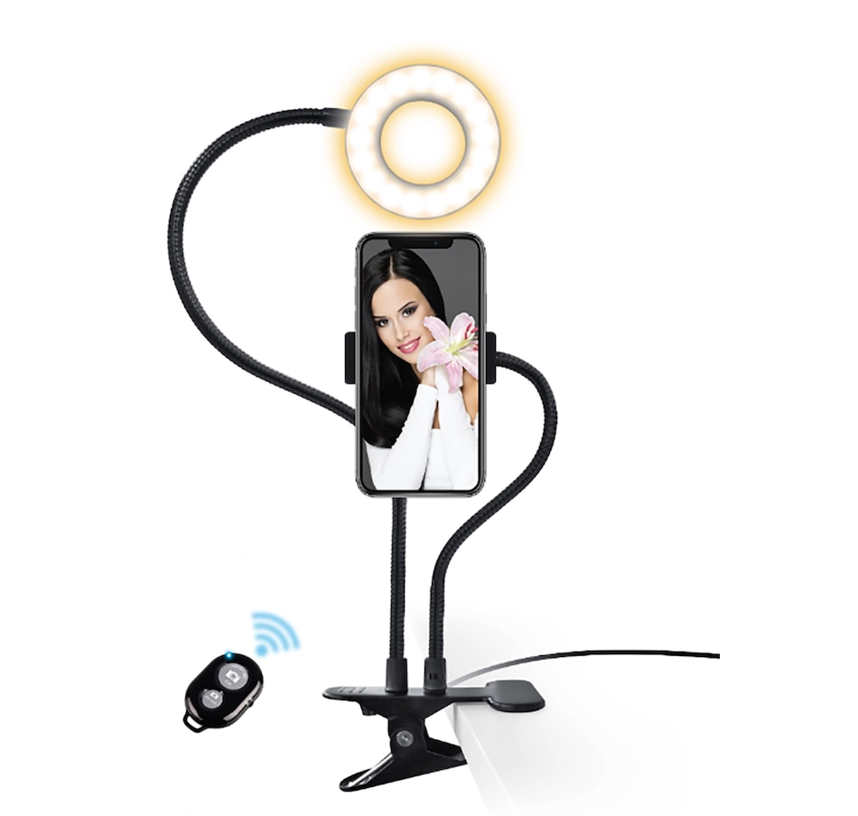 Image 738980.jpg, Product 738-980 / Price $19.99, Merkury Innovations Ring Light Phone Holder with Remote from Merkury on TSC.ca's Electronics department