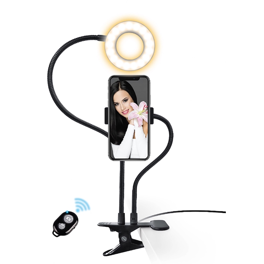 Image 738980.jpg, Product 738-980 / Price $19.99, Merkury Innovations Ring Light Phone Holder with Remote from Merkury on TSC.ca's Electronics department