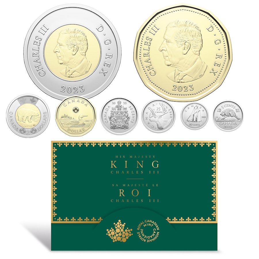 Image 739085.jpg, Product 739-085 / Price $26.95, 2023 First Coins of King Charles III Classic Canadian Coin Set from Royal Canadian Mint (RCM) on TSC.ca's Coins department