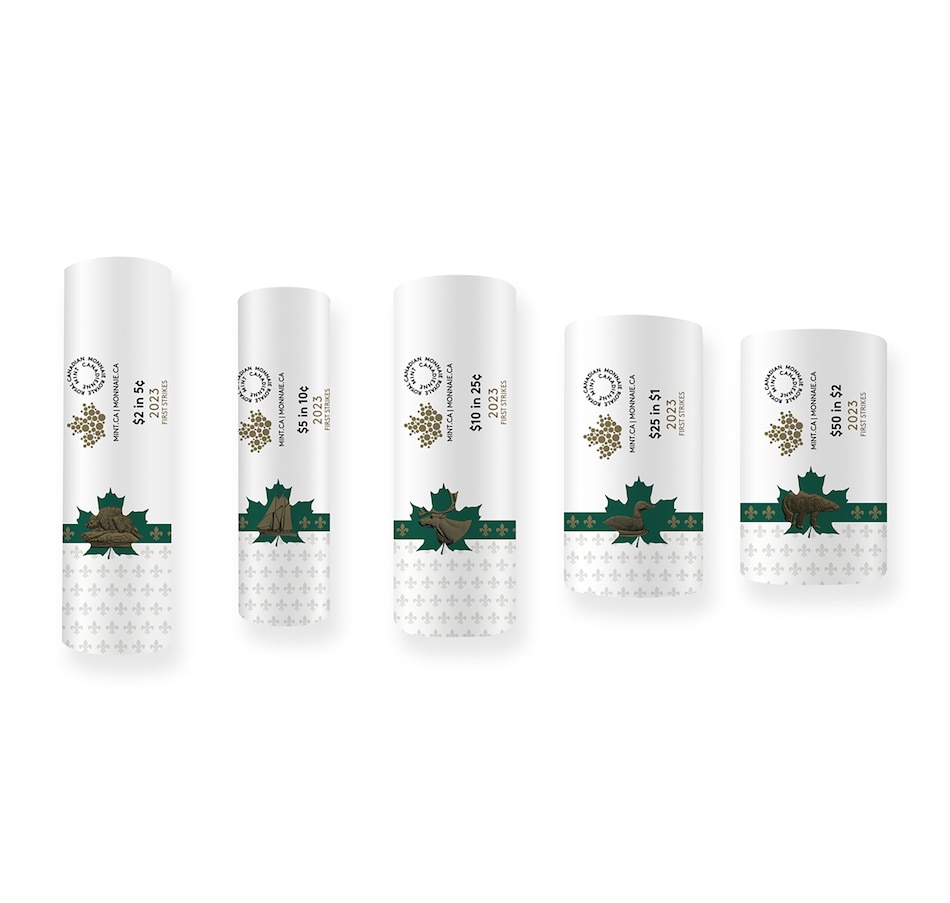 Image 739102_ALTMORE2.jpg, Product 739-102 / Price $199.95, 2023 First Coins of King Charles III Uncirculated First Strike Roll Set in Original Case (sold out from RCM) from Royal Canadian Mint (RCM) on TSC.ca's Coins department