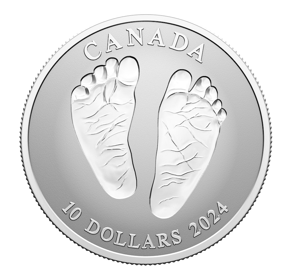 Image 739115.jpg, Product 739-115 / Price $89.95, 2024 $10 “Welcome to the World” Pure Silver Baby Coin from Royal Canadian Mint (RCM) on TSC.ca's Coins department