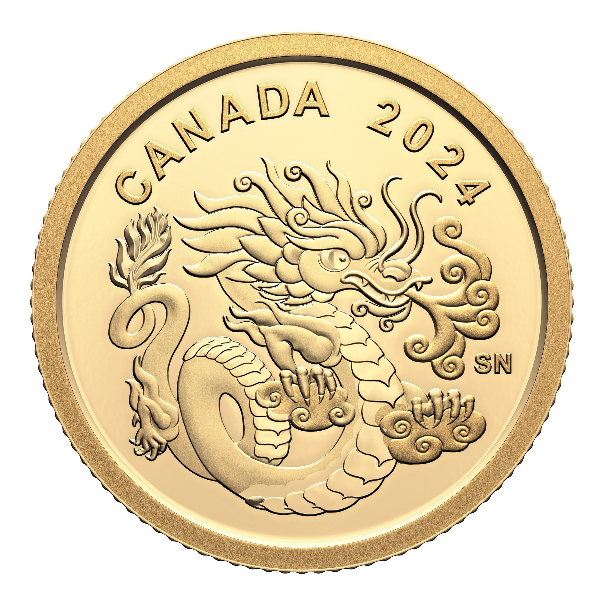 2024 $8 Fine Gold Spirit Dragon Coin