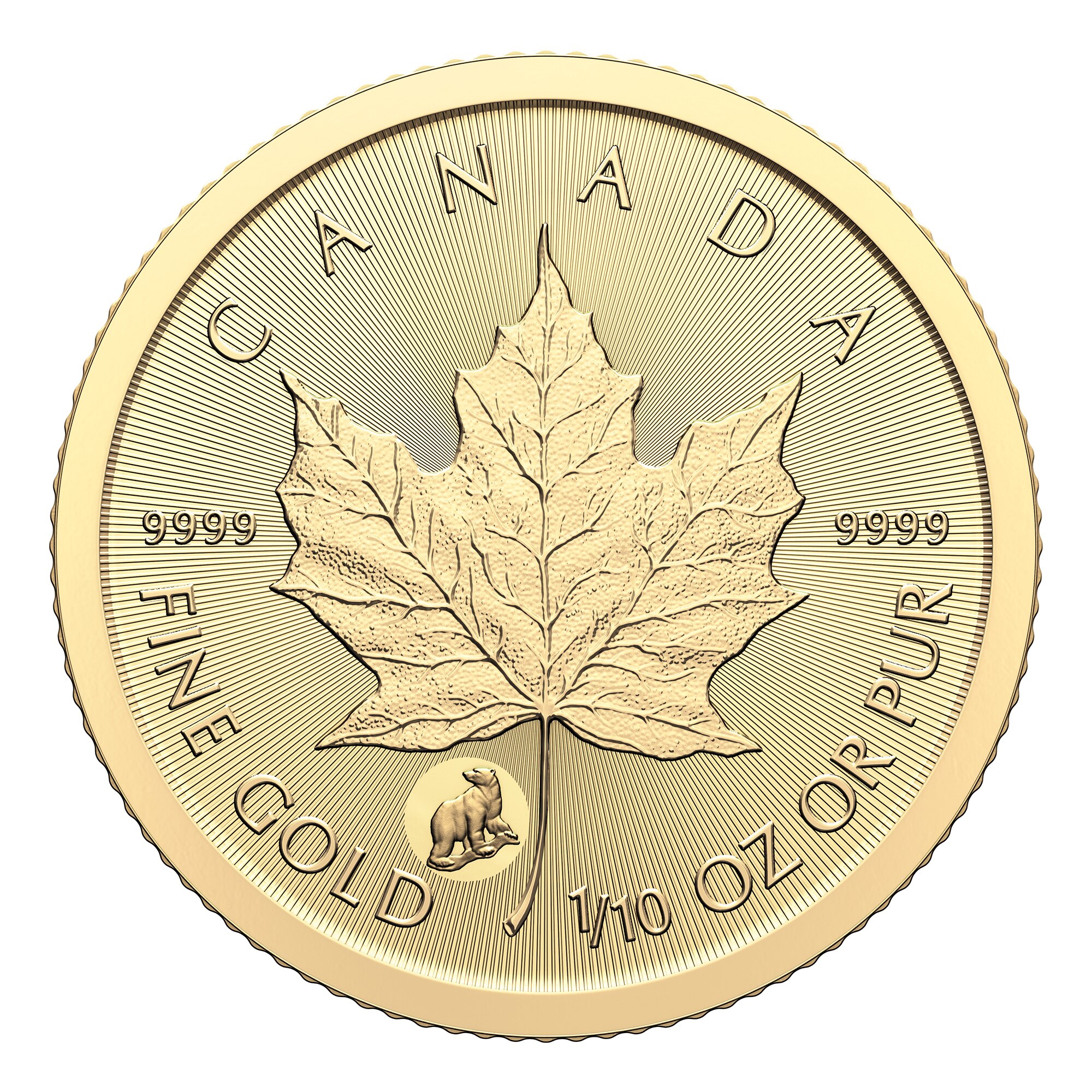 Coins Canadian Mint Products 2024 One Tenth Ounce 5 Pure Gold   739125 