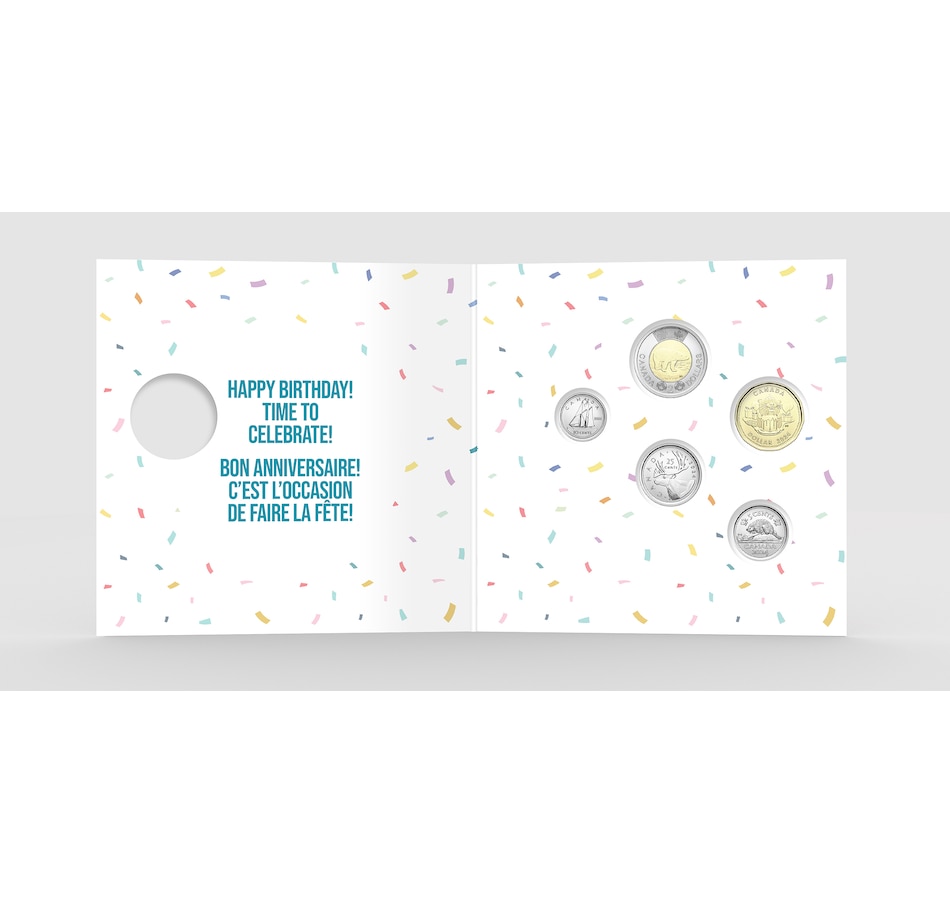 Image 739129_ALTMORE1.jpg, Product 739-129 / Price $24.95, 2024 Birthday Numismatic Uncirculated Gift Set (Five Coins including Unique Birthday Dollar) from Royal Canadian Mint (RCM) on TSC.ca's Coins department