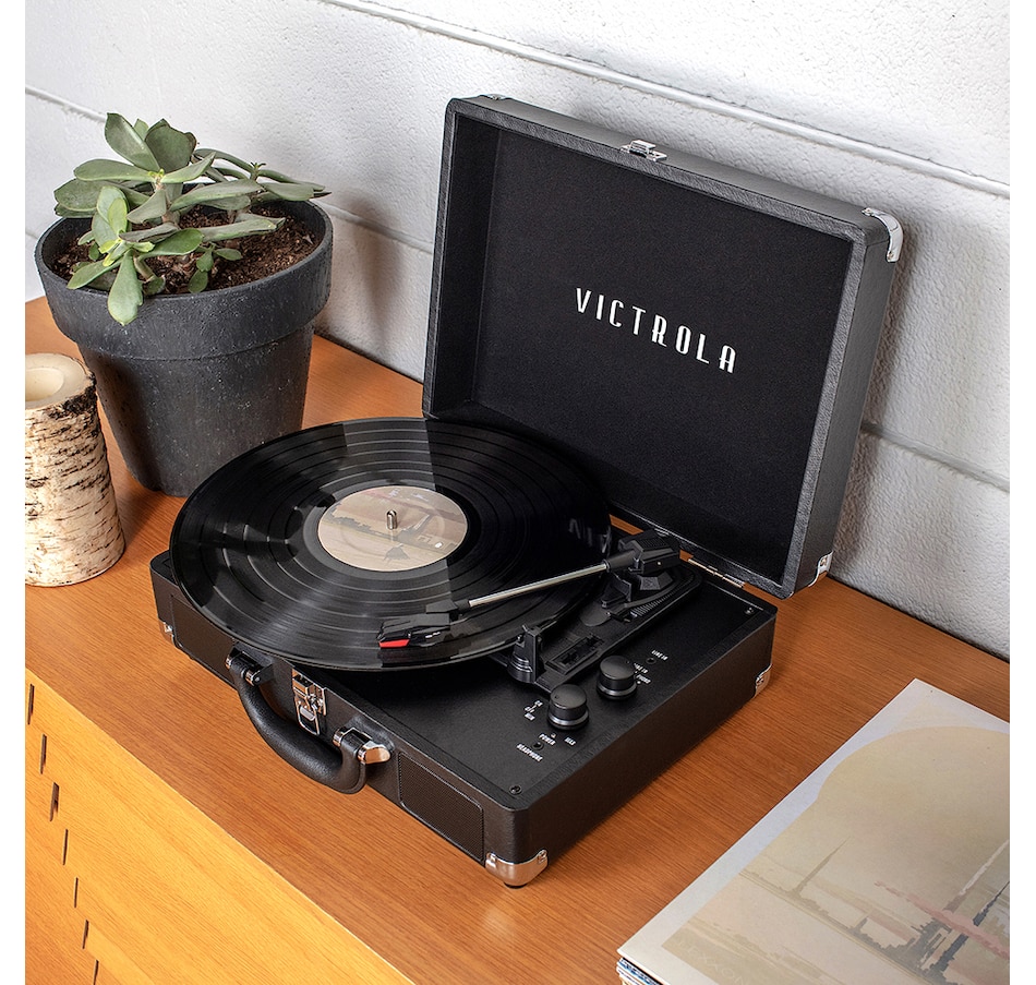 Image 739194_ALTMORE6.jpg, Product 739-194 / Price $89.99, Victrola Journey Bluetooth Suitcase Record Player (black) from Victrola on TSC.ca's Electronics department