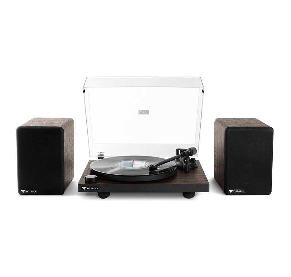 Image 739213.jpg, Product 739-213 / Price $529.99, Victrola Premiere T1 Turntable System with M1 Bookshelf Monitor Speakers (espresso) from Victrola on TSC.ca's Electronics department