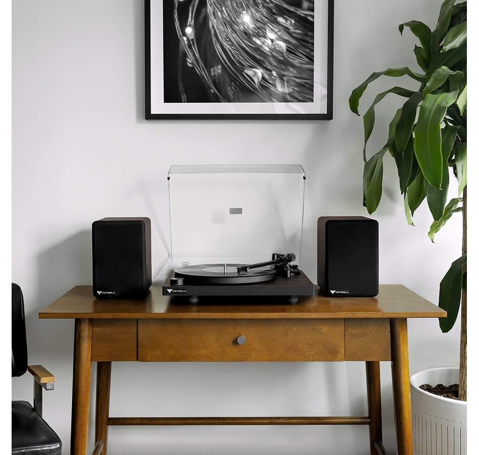 Image 739213_ALTMORE11.jpg, Product 739-213 / Price $529.99, Victrola Premiere T1 Turntable System with M1 Bookshelf Monitor Speakers (espresso) from Victrola on TSC.ca's Electronics department